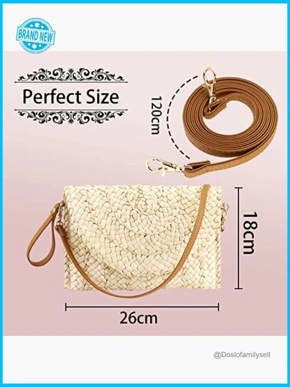 Woven Straw Crossbody Bag Handbag Clutch Purse Retro Beach Bags